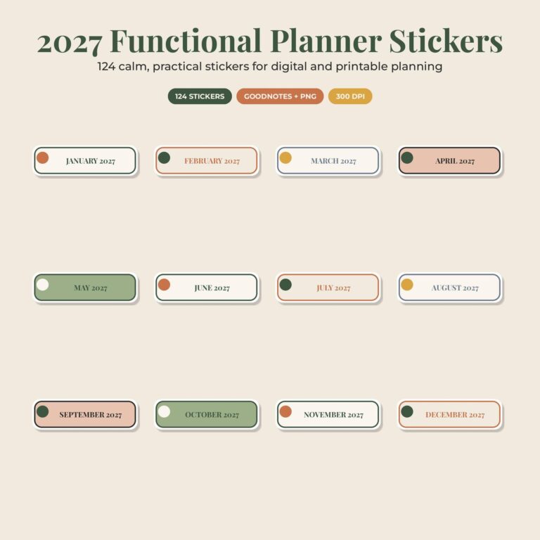 2027 Functional Planner Stickers