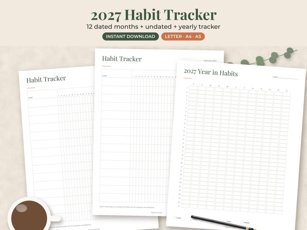 2027 Monthly Habit Tracker