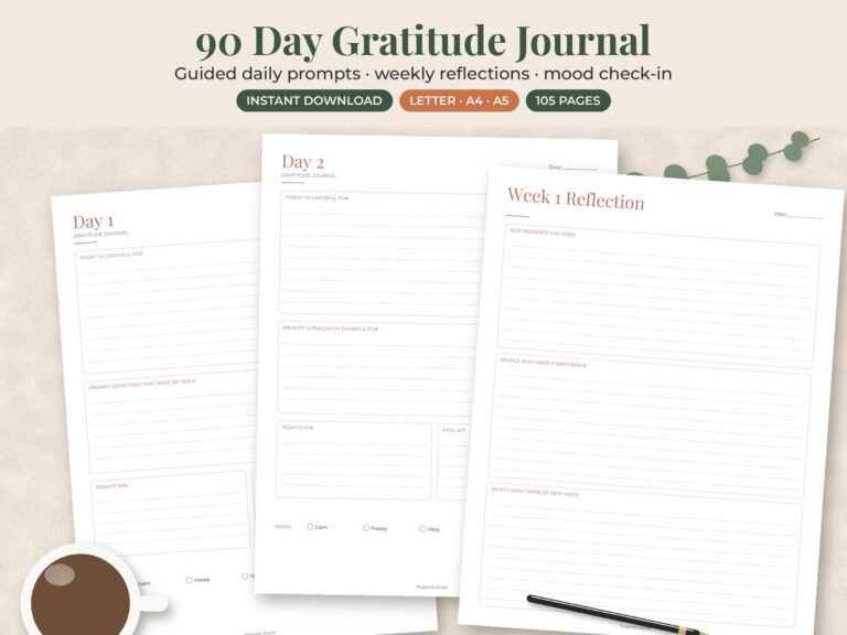 90 Day Gratitude Journal