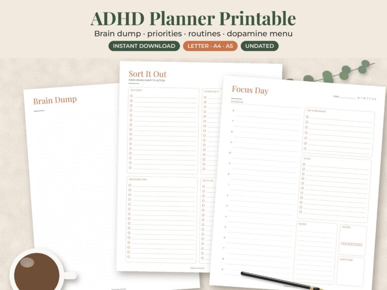 ADHD Daily Planner & Brain Dump