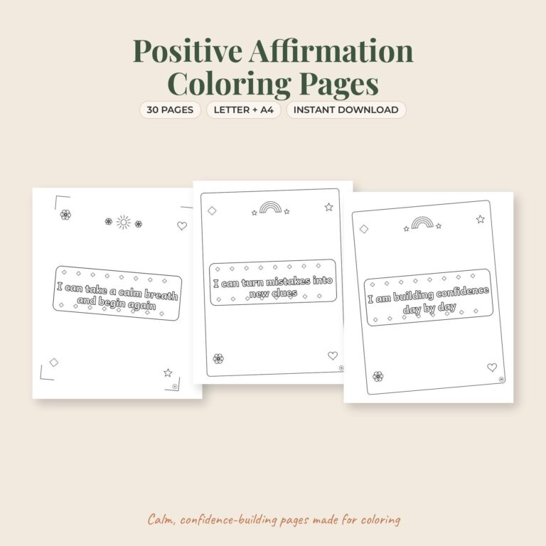 Affirmation Coloring Pages for Kids
