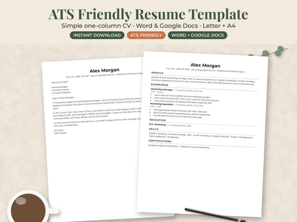 ATS Friendly Minimalist Resume