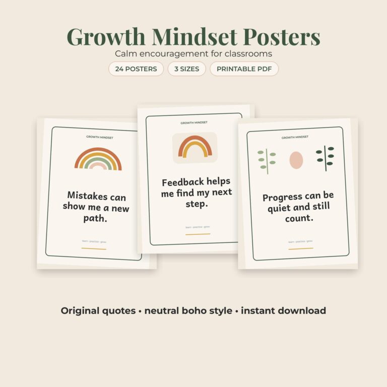 Boho Growth Mindset Posters