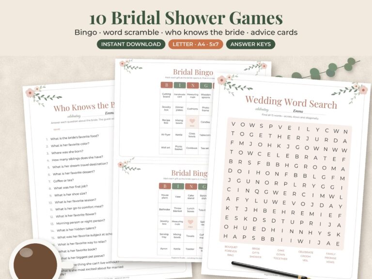 Bridal Shower Games Bundle