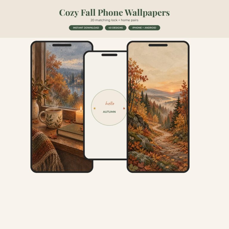 Cozy Autumn Phone Wallpaper Bundle