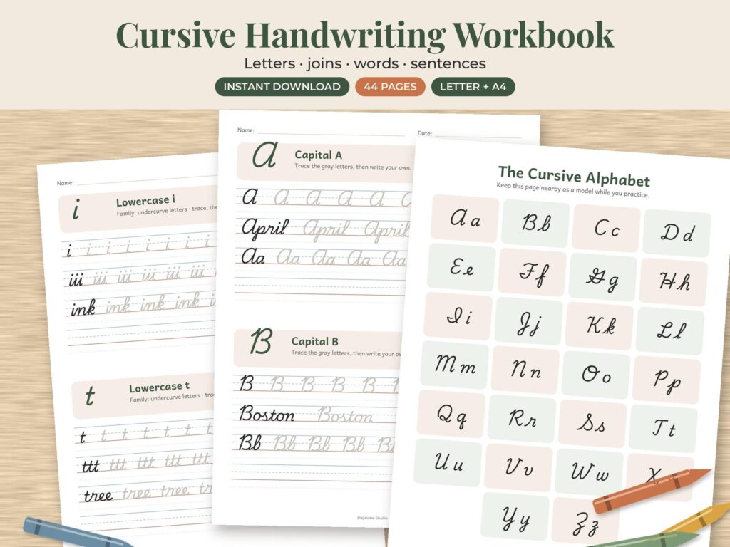 Cursive Handwriting Practice Workbook