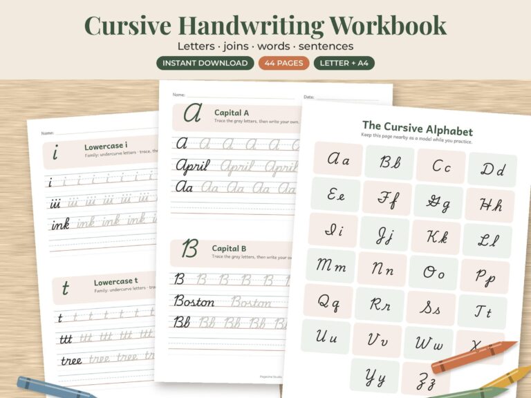 Cursive Handwriting Practice Workbook