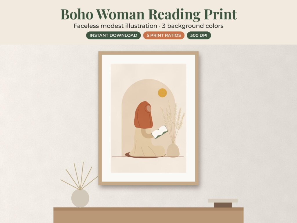 Faceless Woman Reading Print
