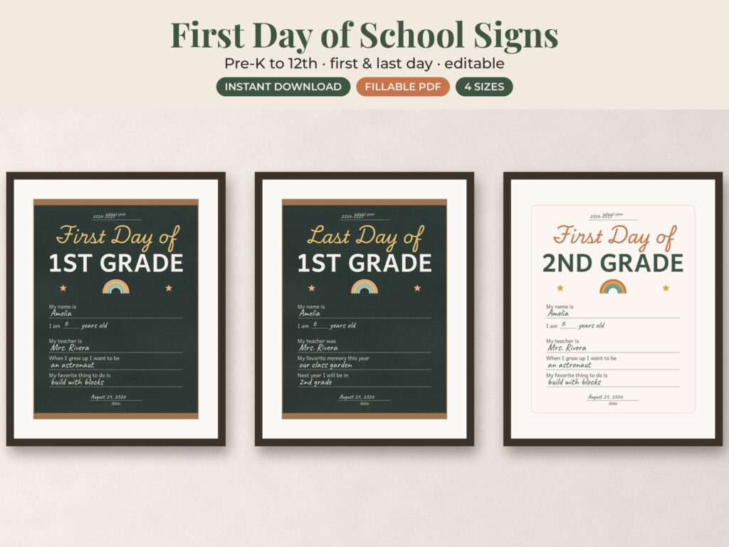 First & Last Day of School Signs