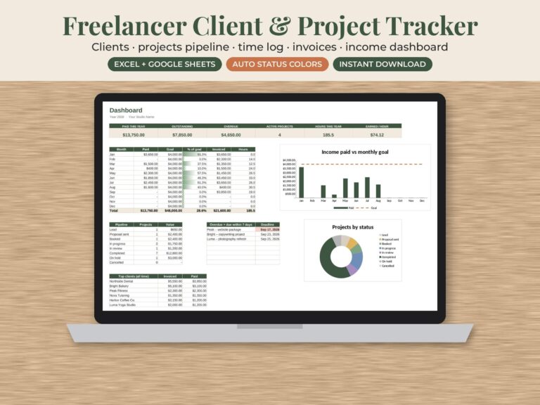 Freelancer Client Tracker Spreadsheet