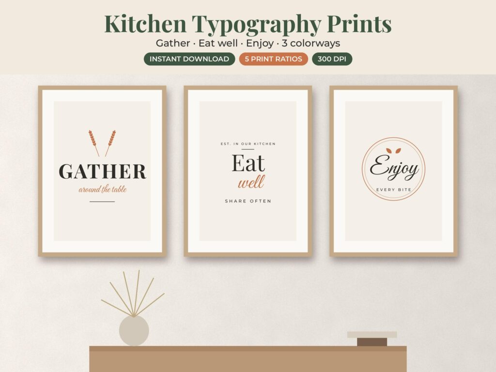 Gather Eat Enjoy Kitchen Prints