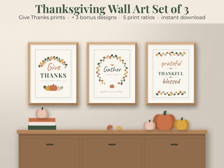 Give Thanks Wall Art Set of 3