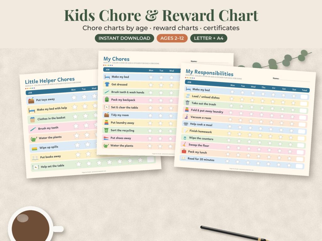 Kids Chore Chart and Reward Chart