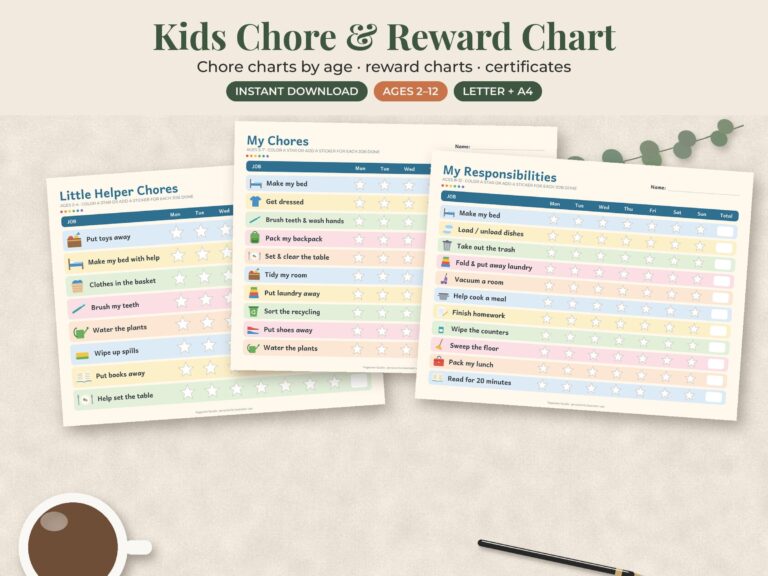 Kids Chore Chart and Reward Chart