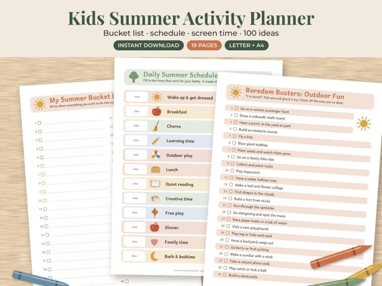 Kids Summer Bucket List & Schedule