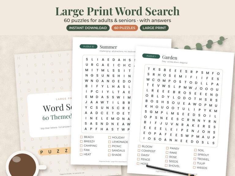 Large Print Word Search Puzzle Book