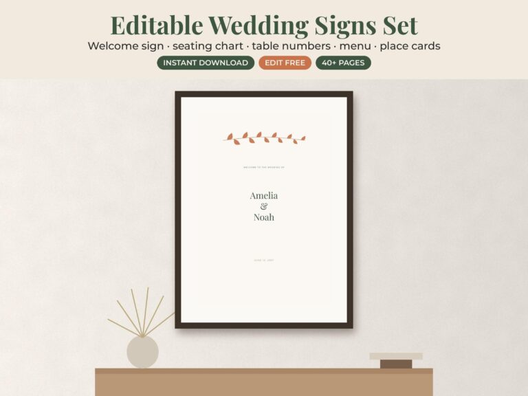 Minimalist Wedding Welcome Sign & Seating Chart