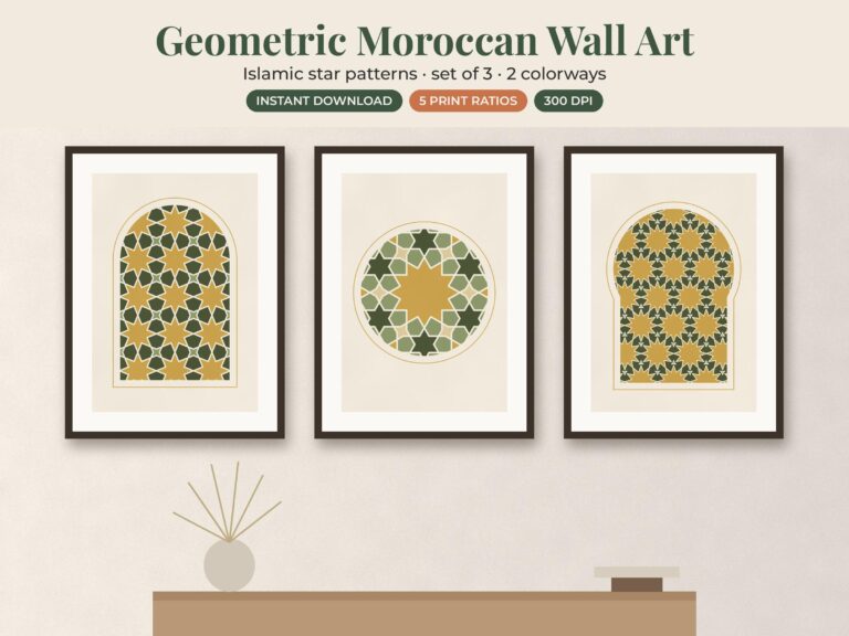Moroccan Geometric Prints Set of 3