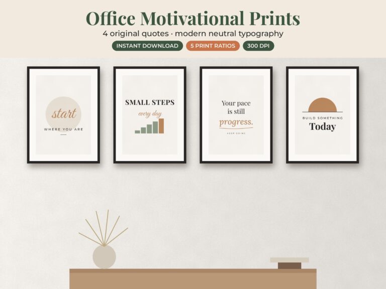 Motivational Typography Office Prints