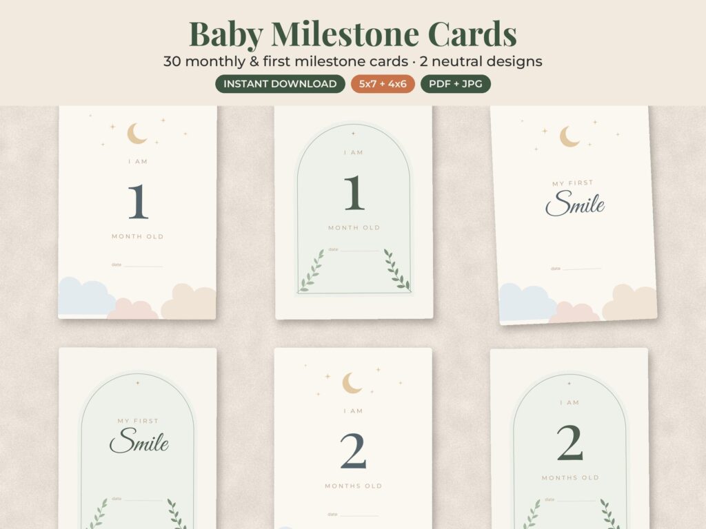 Neutral Baby Milestone Cards