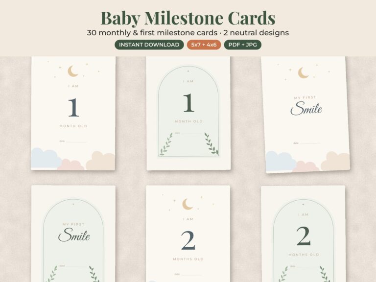 Neutral Baby Milestone Cards