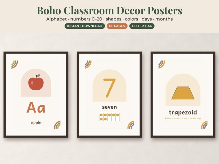 Neutral Boho Classroom Posters
