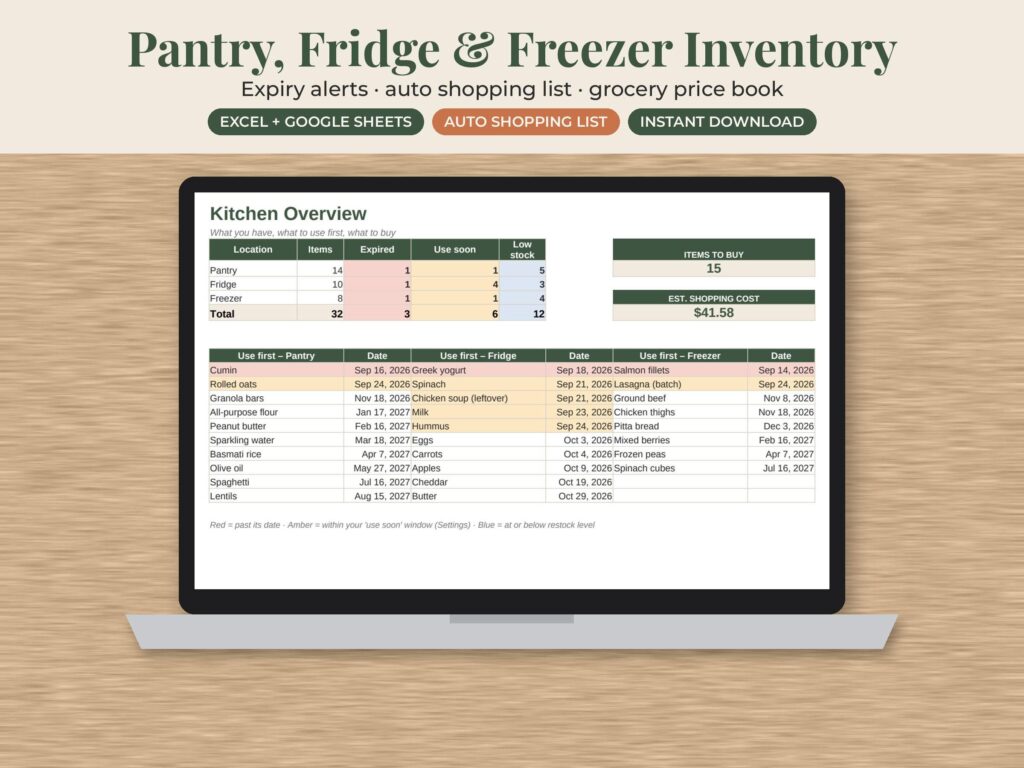 Pantry Inventory Spreadsheet