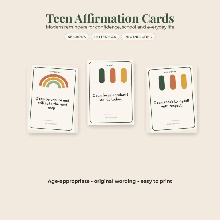 Positive Affirmation Cards for Teens