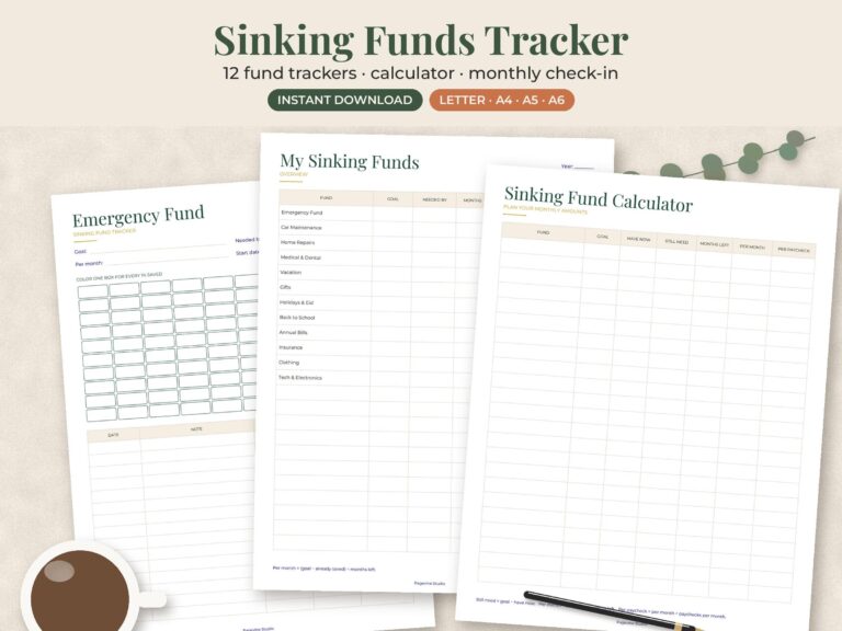 Sinking Funds Savings Tracker