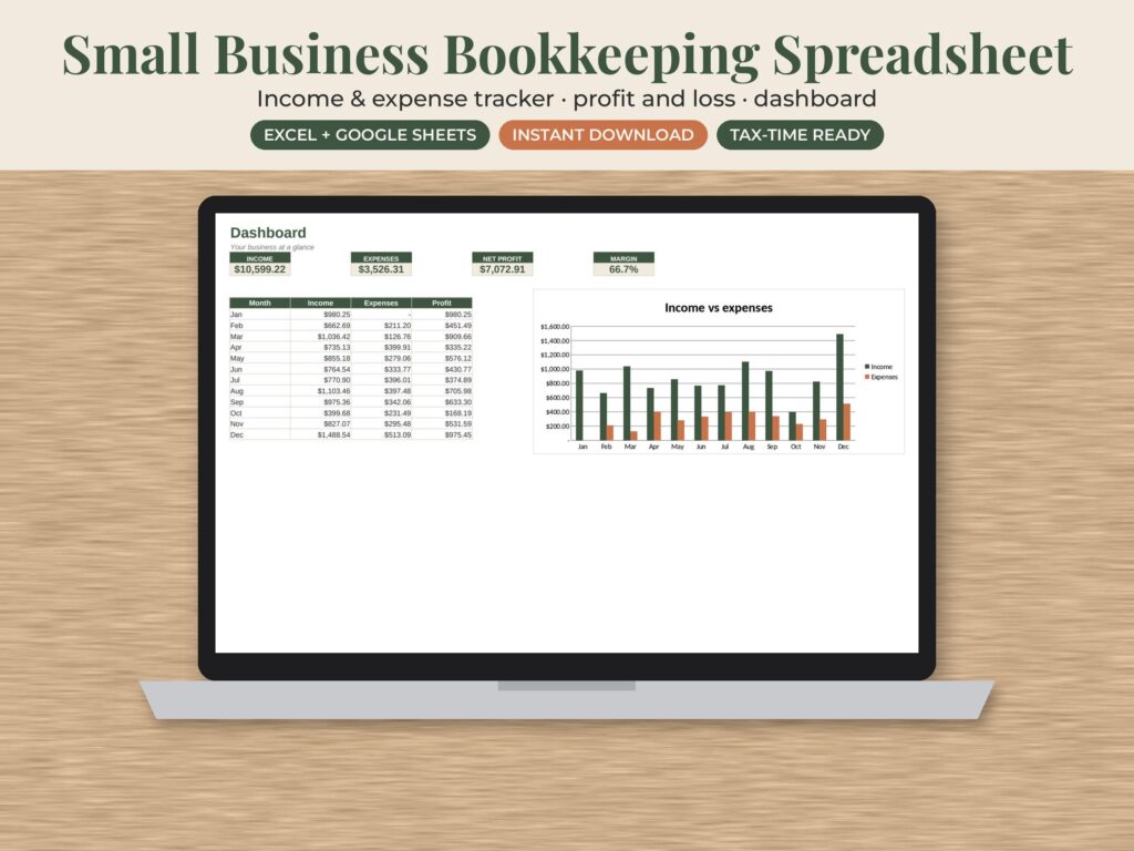Small Business Bookkeeping Spreadsheet
