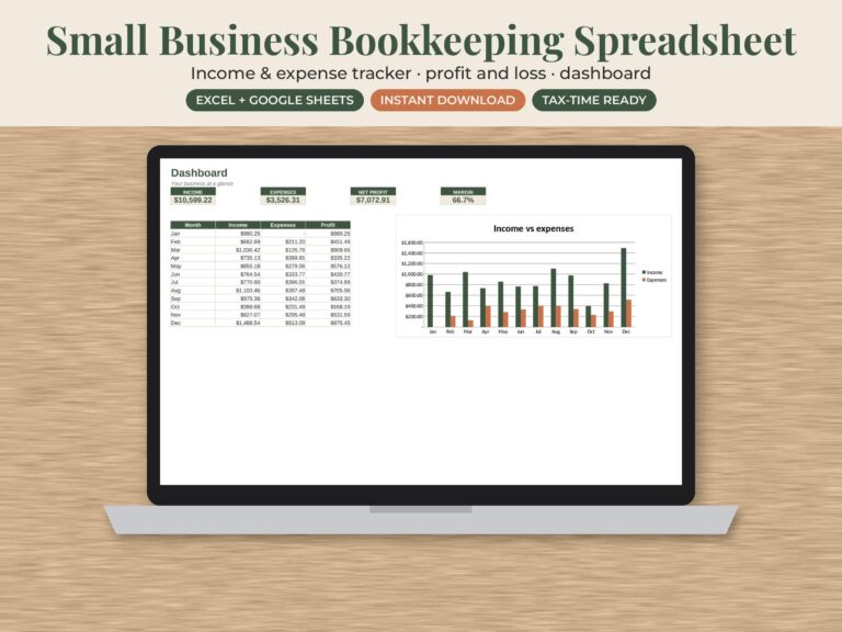 Small Business Bookkeeping Spreadsheet