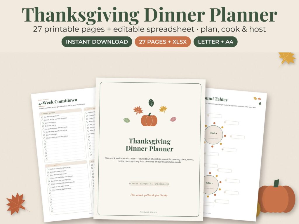 Thanksgiving Planner Printable Kit