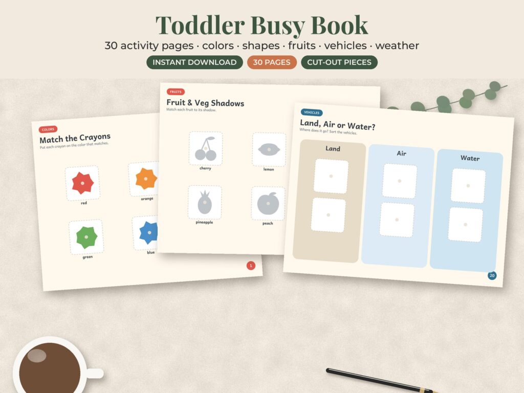 Toddler Busy Book Printable
