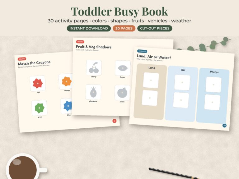 Toddler Busy Book Printable
