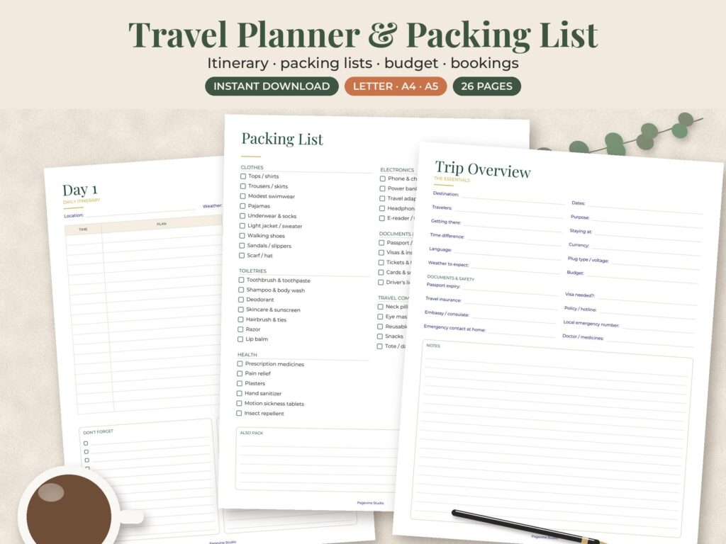 Travel Planner & Packing List