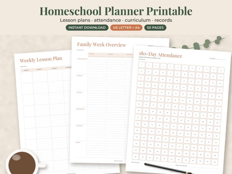 Undated Homeschool Planner