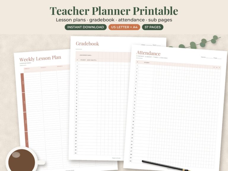Undated Teacher Planner