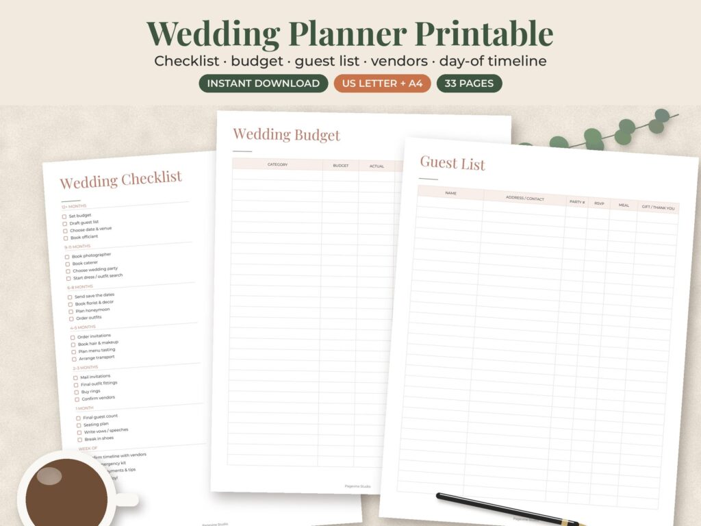 Wedding Planner Printable Binder